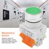 Momentary Push Button Switch, Akozon Reset Flat Head Push Button Momentary Switch 22mm Mount LAY37-11BN Green