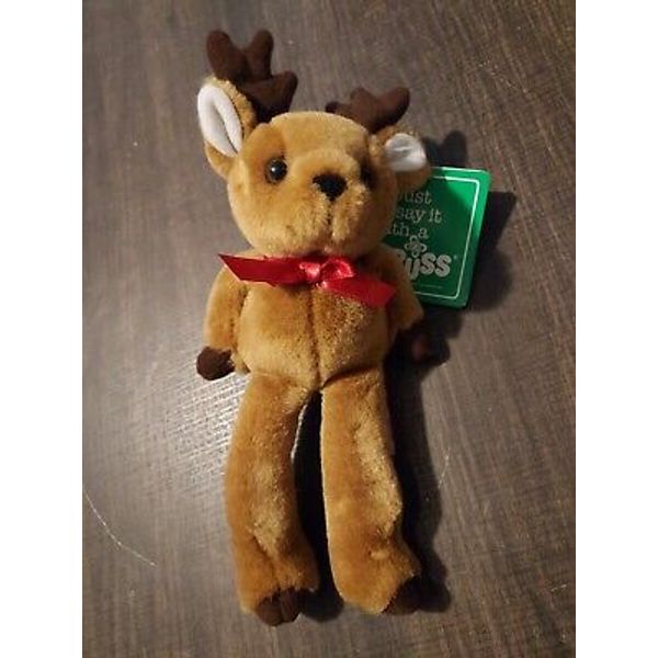 Russ Berrie BABY ROMPER Reindeer Plush Stuffed Animal Toy 9" No 822 w/tag