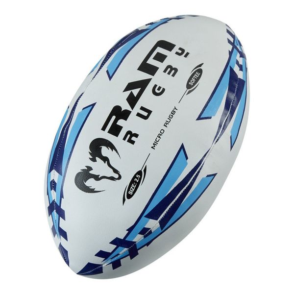 Ram Rugby Rugby Ball Micro Softee Ball - Size 2.5 - Perfect Starter Ball - Suitable For Children - Ages 4-6 years - Light Sky/Navy