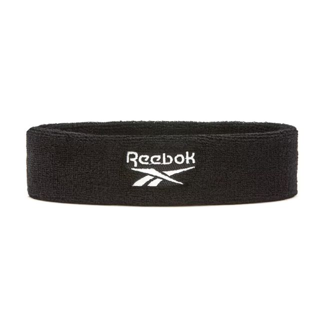 Reebok RASB-11030 Sports Headband, Black, Sweat Absorbent, Quick Drying, Stretchy, Exercise, Unisex,