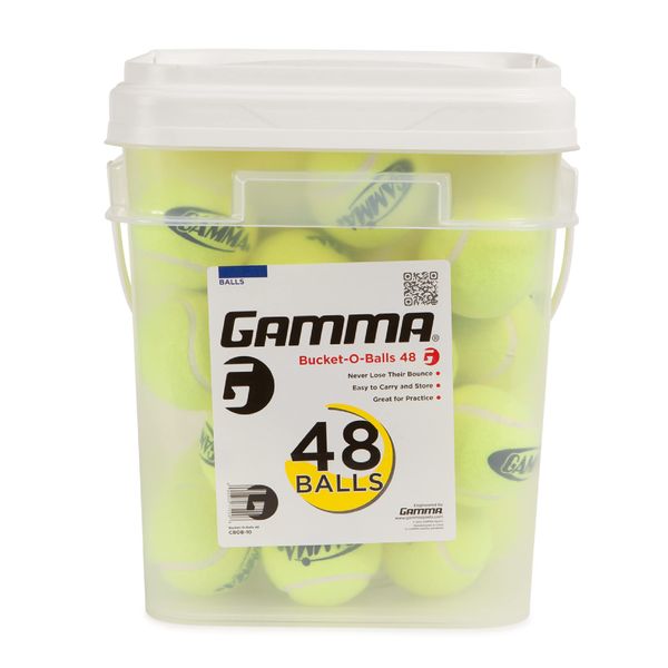 GAMMA Sports Pressureless Tennis-Balls Bucket, Bulk Tennis Balls, Premium Tennis Accessories, Pack of 48