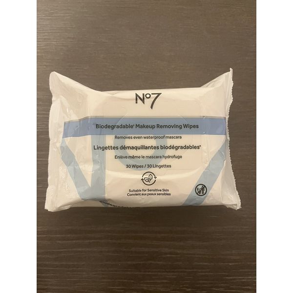 No 7 Biodegradable Makeup Removing Wipes  30 Wipes Suitable Sensitive Skin New