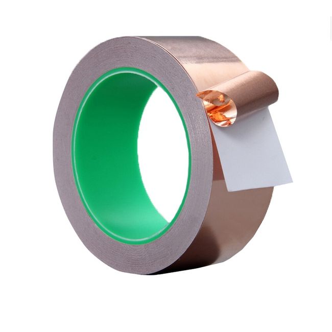 20 Meters Single Side Conductive Copper Foil Tape Strip Adhesive EMI  Shielding Heat Resist Tape