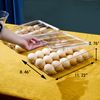 Large Capacity Egg Holder For Refrigerator Auto Rolling Egg Container Organizer Tray Bins Stackable Fresh Storage Box For Fridge Plastic Clear(1 Layer)