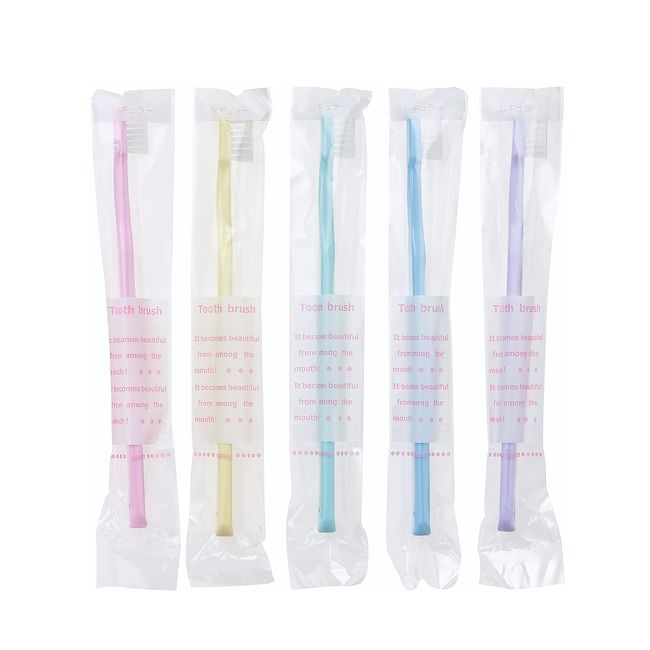 Strix Design Soft Toothbrush, Dental Use, Pack of 20, 5 Colors, Commercial Use, Made in Japan, Individual Packaging, Oral Care KN-081