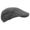 Atano Mens Adjustable Herringbone Flat Cap Grey Mix