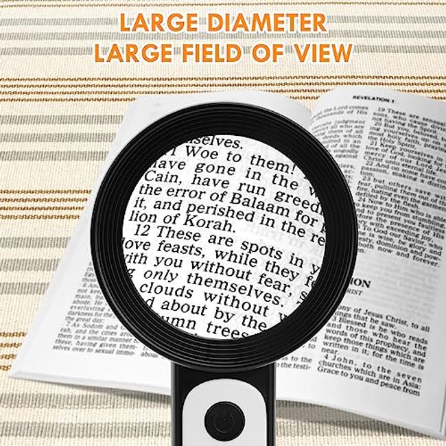 JMH Magnifying Glass with Light, 30X Handheld Large Magnifying Glass 18LED  Cold