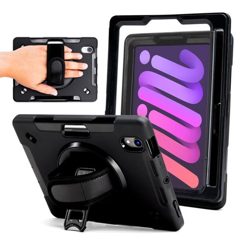 ZAGG Rugged Tablet Case for iPad Air 11" (M3)/ Air 11-inch (M2) - Protective, 360° Rotating Hand Strap, Integrated Kickstand, Drop-Proof, Ideal for Business, Warehouse, and Field Use, Black