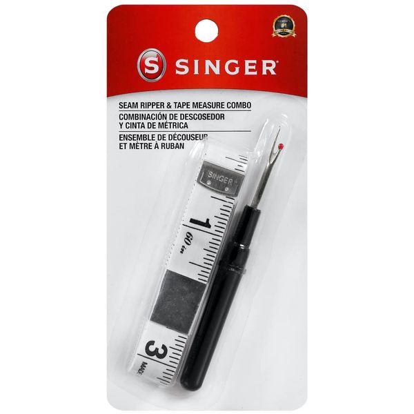 SINGER 00106 Seam Ripper and Tape Measure Combo Kit, Black