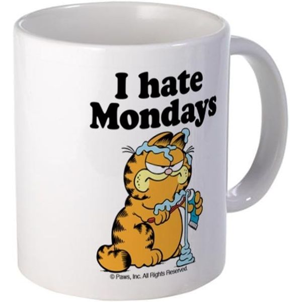 Giftme I Hate Mondays Coffee and Tea Mug - Unique 11oz White Ceramic