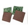 Batik Quilted Floral Fabric Coaster Set in Green