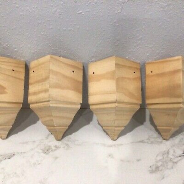 4 Pc. 3 1/2”x 3 1/2” - 7 3/4” Hardwood Inside Corner Block Set - Stain or Paint