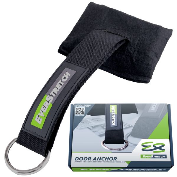 EverStretch Door Anchor for Resistance Bands and Suspension Trainers - Heavy Duty Cushioned Resistance Band Door Anchor - Does Not Move - Does not Damage Doors - Perfect for Home Workouts.