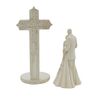 CB Avalon Gallery 6.9-inch Couple with Cross and Wedding Rings 2-Piece Wedding Cake Topper