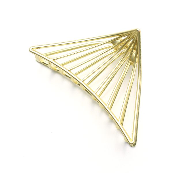 Large Triangular Metal Hair Clip Hair Claw Matte Gold Hair Accessory Tightly Wrap Korean Women 9.5*7cm (Matt Gold)