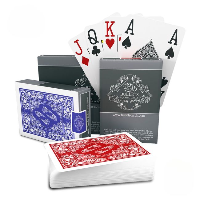 Double Pack of Professional Playing Cards - Professional Casino Style Poker Cards for Texas Holdem - Premium Jumbo Index with Four pips'