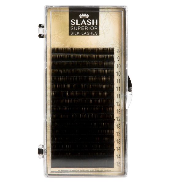 SLASH Superior Silk Lashes C-Curl 0.12 mm, Mix Set of 8 Lengths
