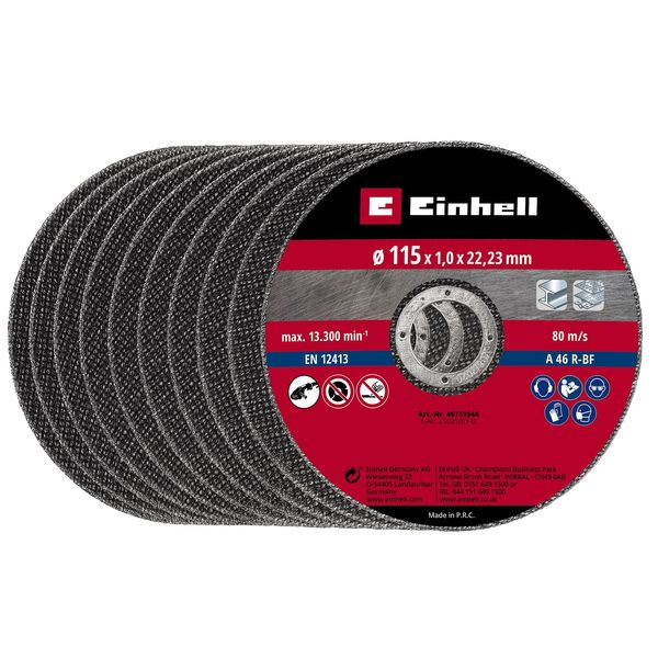 kwb by Einhell 49711944 10 Cutting Discs Thin 115 x 1.0 mm Angle Grinder Accessories