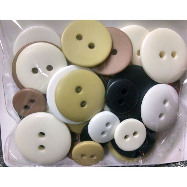 Matte Finish Buttons Set - Neutral Colors