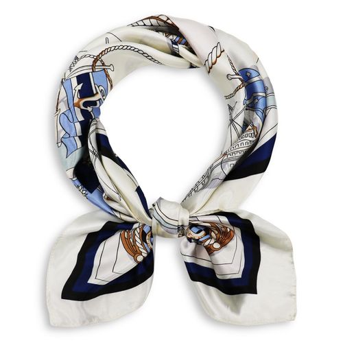 vimate Navy Head Scarf Like Silk Satin Hair Scarf for Women Sleeping Square Designer Scarf for Hair Wrapping at Night 35Inch (style96)