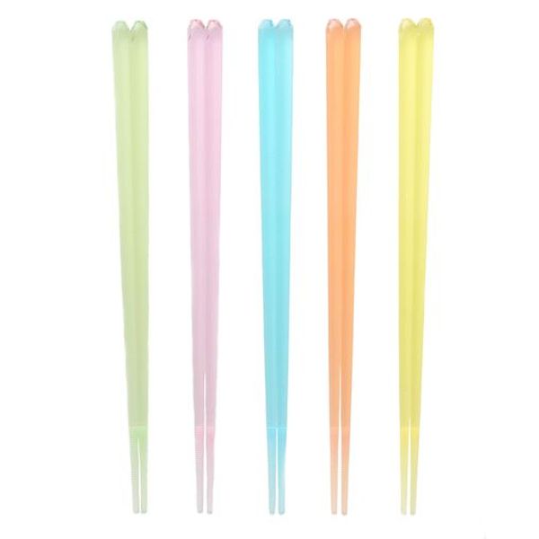 AOBA Chopsticks Set, Cute, 5 Pairs, Cool, Summer, For Kids, Approx. 23.0cm Long, Dishwasher Safe, Clear Chopsticks (Set of 5 Colors)