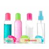 8pc Mini Travel Plastic Transparent Empty Toiletry Bottle & Makeup Container Zip