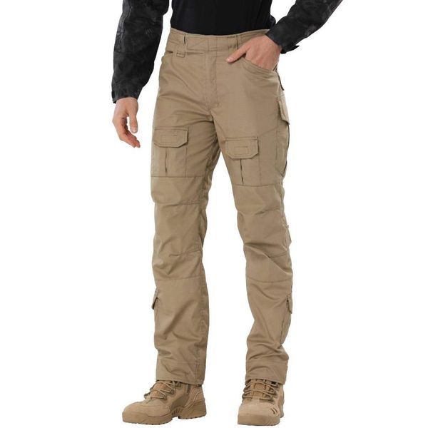 TRGPSG Men's Hiking Pants, Outdoor Lightweight Travel Pants Cargo Pants Work Pants for Men WG4F Khaki 42