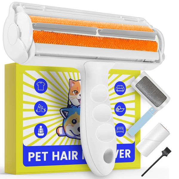 WASHNN Tierhaarentferner - Tierhaar Fusselrolle für Hunde und Katzen - Haarentferner für Sofas, Möbel, Teppiche, Autositze, wiederverwendbarer Lint Roller mit selbstreinigendem Boden