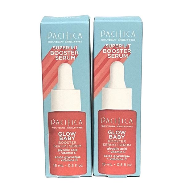 Pacifica Glow Baby Booster Serum Glycolic Acid + Vitamin C 0.5 oz x 2 NIB FRESH