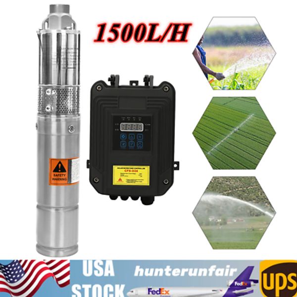 3" Solar Submersible Pump Bore Deep Well Water Pump & MPPT Controller DC24V 210W