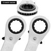 QWORK® 5Pcs Offset Reversible Double Ring Ratchet Spanner Set, 6mm-21mm Metric