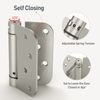 Self Closing Door Hinges, Spring Loaded Hinges 4 Inch, Brushed Nickel, 3 Pack