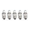 MECCANIXITY E10 Screw Base LED Flashlight Bulbs DC 3V White Light Mini Lamps with Storage Box, 1 Set/5 Pack