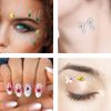 6 Pcs Face Gems,Crystal Half Face Jewelry Sticker Glitter Rhinestone Festival Gems Temporary Tattoo Forehead Eyebrow Decoration for Women Kids Eyes Body Make Up Christmas Halloween Summer Party