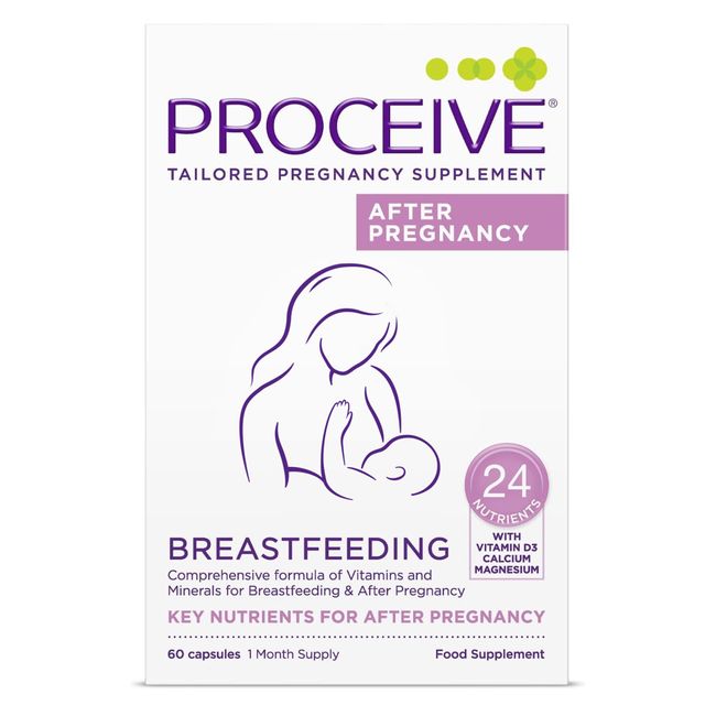 Proceive® Breastfeeding Vitamins - Multivitamin for Women Post Pregnancy/Postnatal/Postpartum Essentials - Supplements for New Mums After Childbirth, 60 Capsules - Vegan