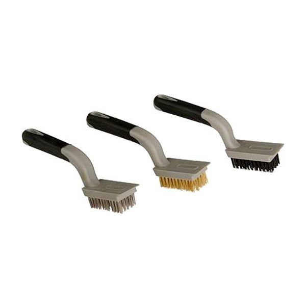 MEDIUM WIRE BRUSH SET 3PCE 5 ROW CLEANING HAND TOOLS 190 MM P156