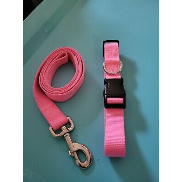 Nylon Pet Leash, And Matching Collar.  Pink New With Out Tags.