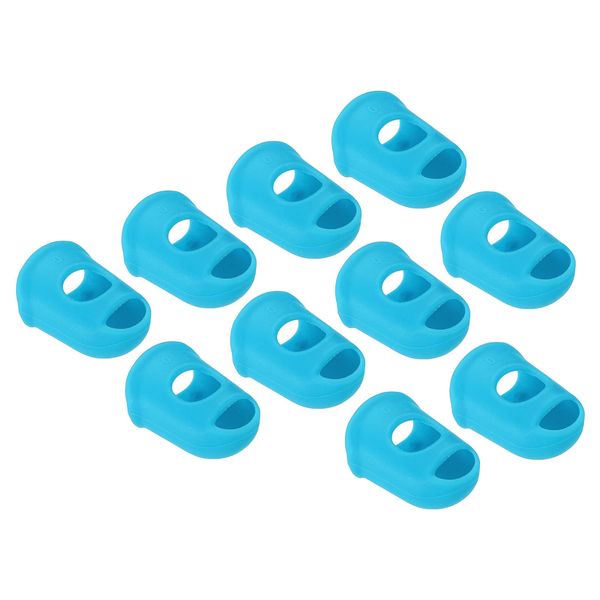 PATIKIL 0.67" 30Pack Gummi Fingerspitze Silikon Daumen Fingerkuppen Schutz Abdeckungen Polster Fingerhut für Gitarre Spielen Büro Zählen Nähen Himmel Blau XS Größe