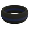 QALO Classic Thin Line Silicone Ring for Men (Blue, Size 14) - Breathable & Durable Silicone with Q2X - Mens Silicone Wedding Bands - Rubber Engagement Rings for Him
