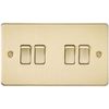 Knightsbridge FP4100BB Brushed Brass FPAV4100BB Flat Plate 10A 4G 2 Way Switch