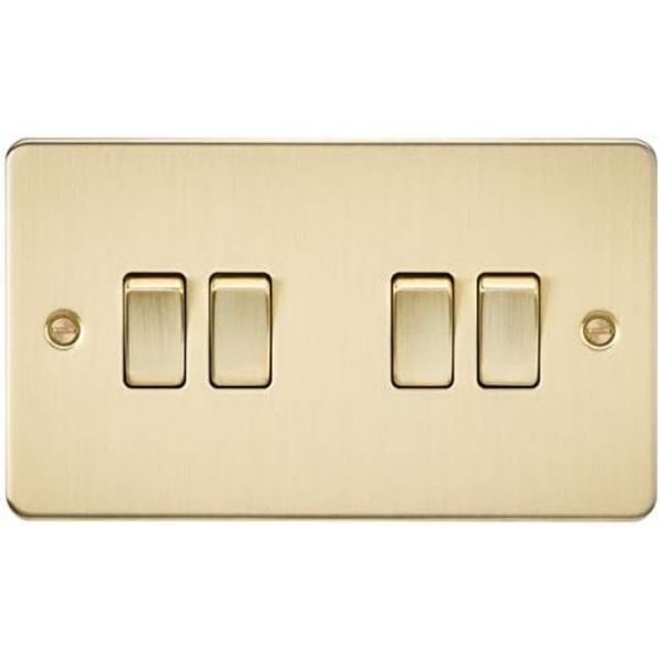 Knightsbridge FP4100BB Brushed Brass FPAV4100BB Flat Plate 10A 4G 2 Way Switch