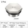 PATIKIL 3/4 NPT Male Plug, 1 Pack Waterproof Dustproof 304 Stainless Steel Thread Hex Head Socket Solid Pipe Fitting with Sealing Rubber Ring