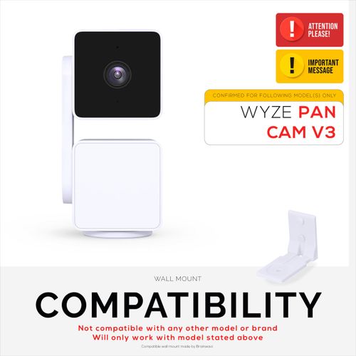 Drill Free Wall Mount for Wyze Pan V3 Camera, Easy to Install, No Mess, Strong VHB Holder with Screw in Option