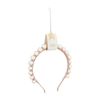 Mud Pie Women's Black Beaded Headband, Blush, One Size Fits Most