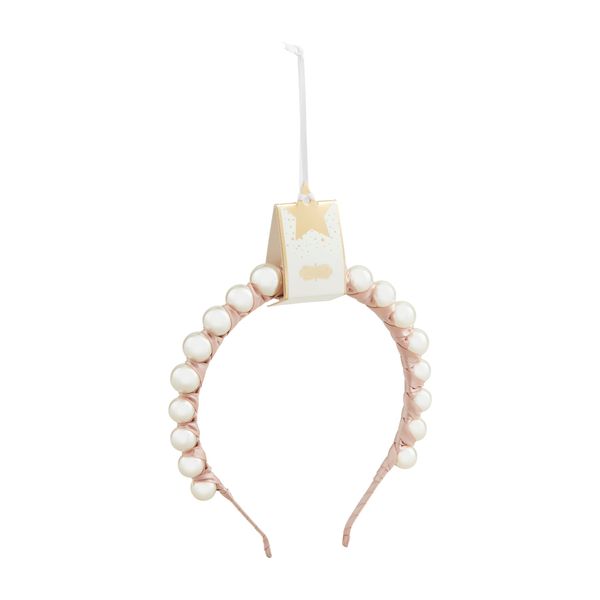 Mud Pie Women's Black Beaded Headband, Blush, One Size Fits Most