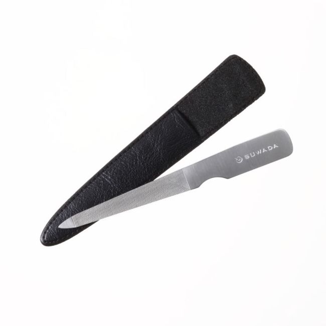 SUWADA Stainless steel nail file 110mm with case (black) Made in Japan