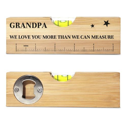 Fathers Day Birthday Gifts for Grandpa Dad from Daughter Son Wife Wooden Spirit Level Valentines Christmas Thank You Gifts Ideas for Daddy New Dad Papa Grandpa