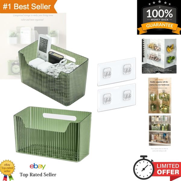 Transparent Plastic Shower Caddy Baskets - Set of 2 BPA-Free Storage Solutions