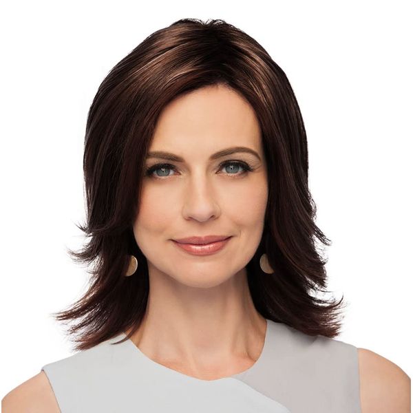 Top Perfect Hair Topper Color GL 4-8 DARK CHOCOLATE - Gabor Wigs 10" Long Clip In Flexlite Synthetic Conceals Thinning Hair