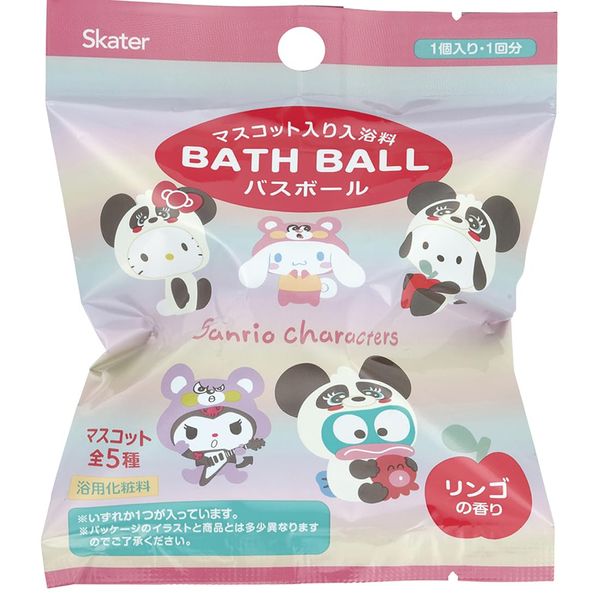 Skater SET1059-A Mascot Bath Salt, Set of 10, Bath Balls, MX, Headpiece, Sanrio Bath Bomb